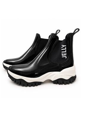Lemon Jelly Jayden Black Chelsea Sporty Rain Waterproof Ankle Boots | Size 7.5